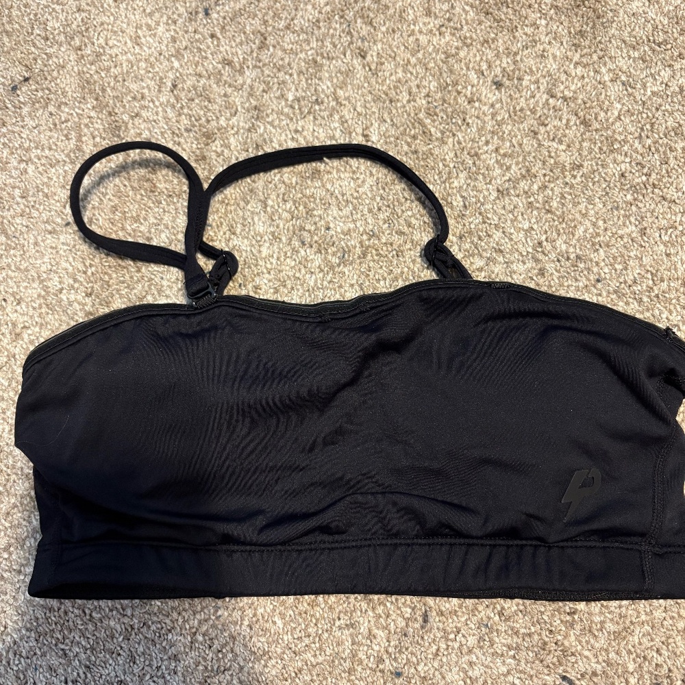 Powerlete Black Bandeau Sports Bra